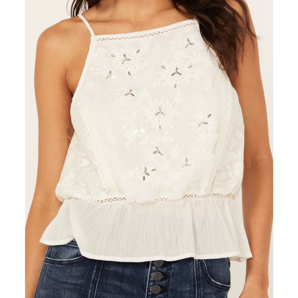 Idyllwind • Magda Embroidered Peplum Tank